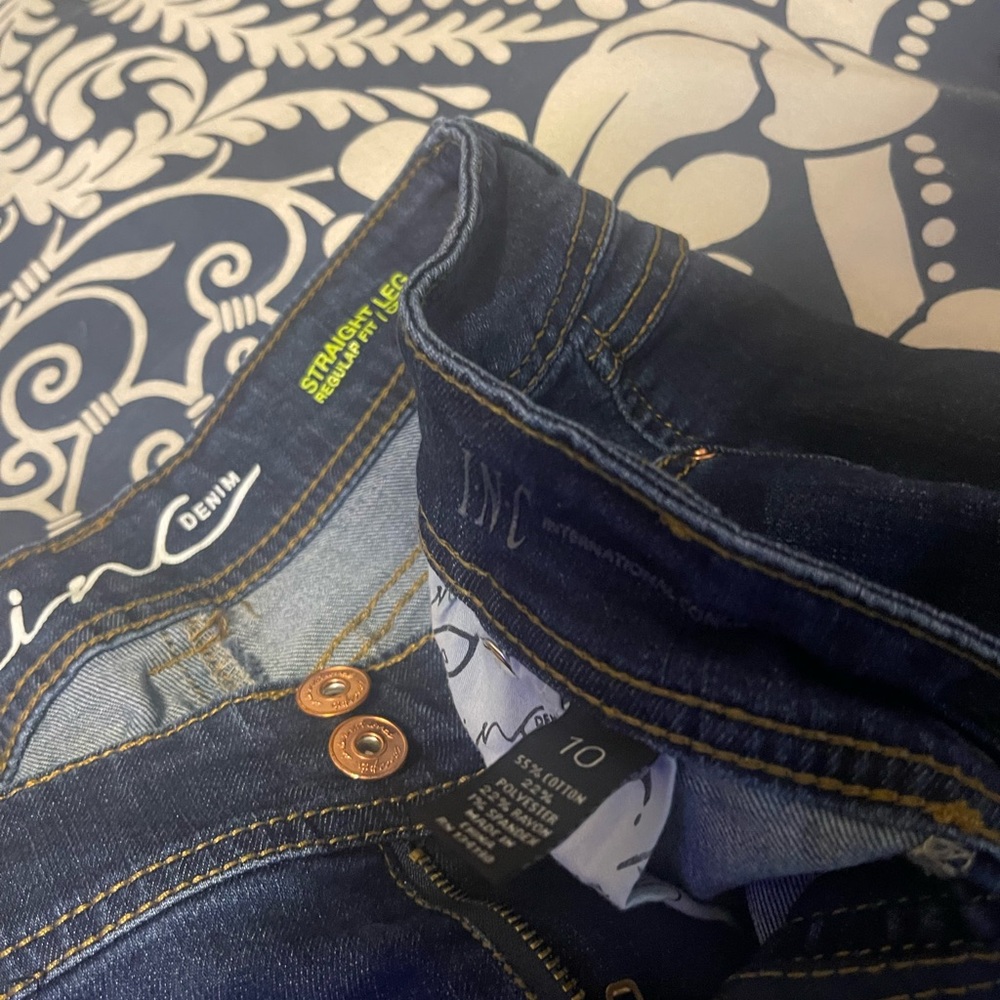INC Denim Straight Leg Jeans
